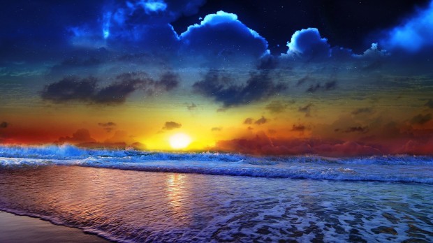 sunsets-amazing-sunset-nature-sky-clouds-reflection-waves-beautiful-seascape-line-desktop-images